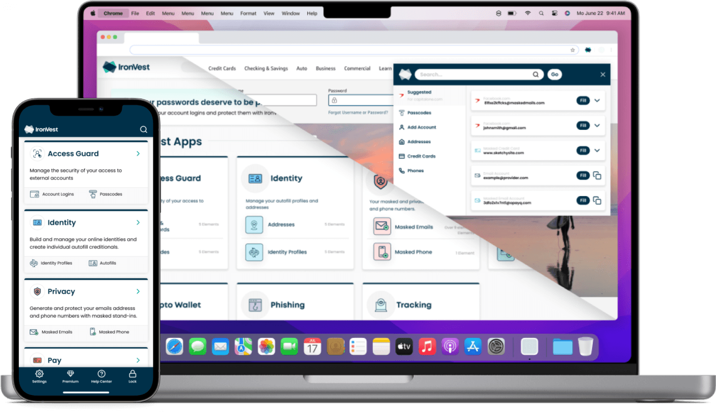 IronVest on desktop and mobile